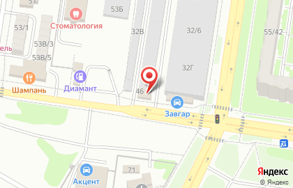 Шиномонтажная мастерская в Индустриальном районе на карте
