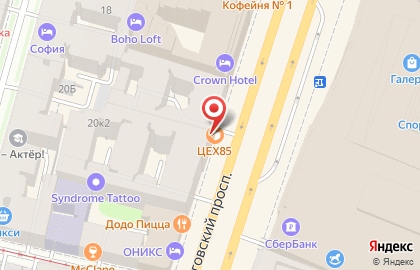 Сеть пекарен-кондитерских Цех85 на Лиговском проспекте на карте