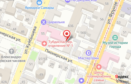 Самарский медицинский клинический центр Федерального медико-биологического агентства России на Пионерской улице на карте