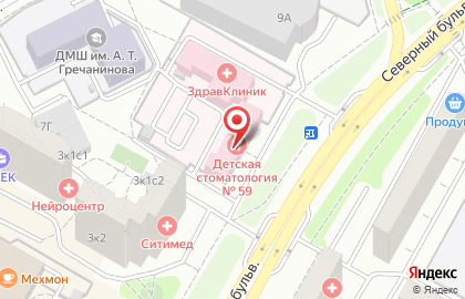 Государственное бюджетное учреждение здравоохранения города Москвы "Детская стоматологическая поликлиника №59 Департамента здравоохранения города Москвы" на карте