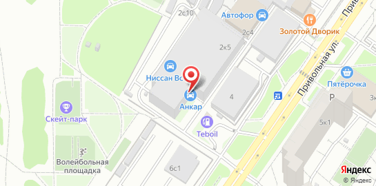 Автотехцентр Ankar на Привольной улице на карте