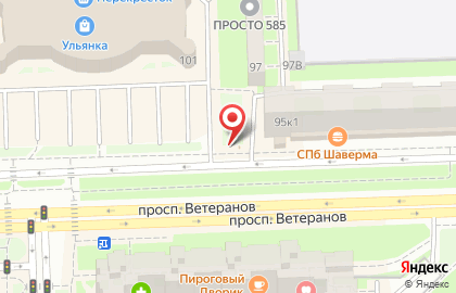 Магазин Союзпечать на проспекте Ветеранов, 95н киоск на карте