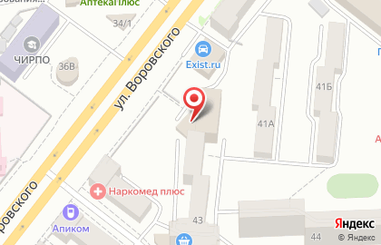 Торгово-монтажная фирма ГазВентПроект на улице Воровского на карте