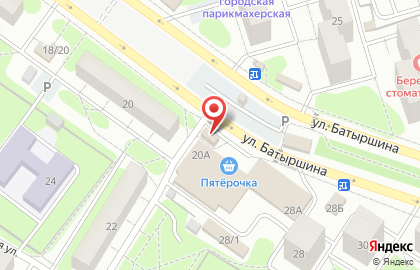 Магазин кондитерской продукции на улице Батыршина на карте