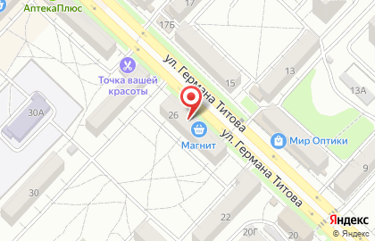 Продовольственный магазин Ветеран в Краснооктябрьском районе на карте