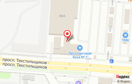 Торгово-производственная компания Лесоторговая База №1 на проспекте Текстильщиков на карте