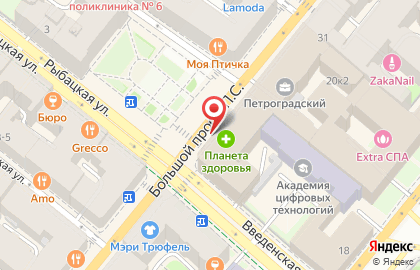 Салон-магазин ПрофКосметика в Петроградском районе на карте