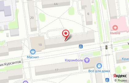 Сеть супермаркетов Кувшинка на улице Подольских Курсантов на карте