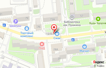 Киоск фастфудной продукции Смак на улице Героев Десантников на карте