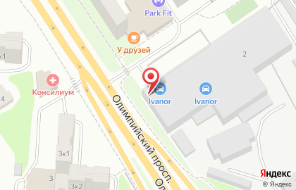 Шинный центр Vianor на Олимпийском проспекте в Мытищах на карте