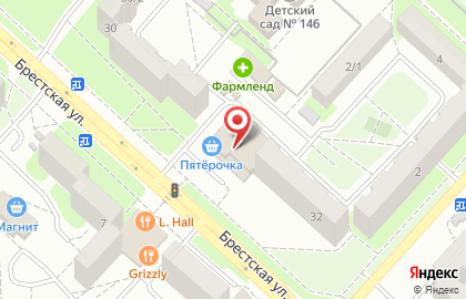 Сеть ювелирных салонов Изумруд на Брестской улице на карте