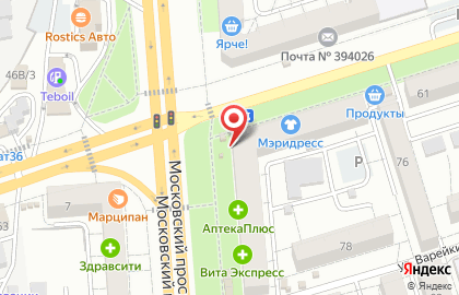 Магазин Табакерка в Коминтерновском районе на карте