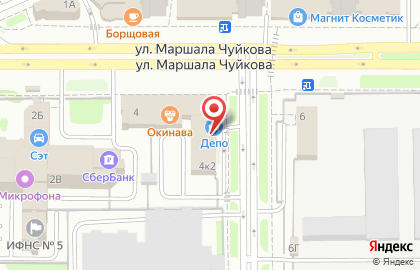Станция технического обслуживания ДЕПО на улице Маршала Чуйкова на карте