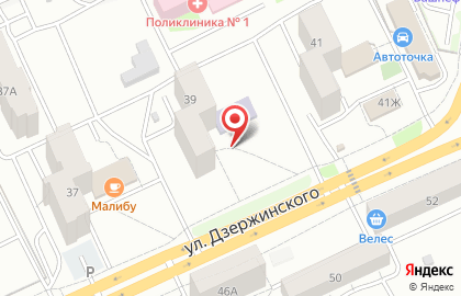 Школа танцев Облака на улице Дзержинского на карте