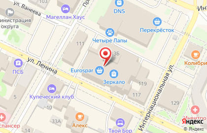 Супермаркет цифровой техники DNS на улице Ленина на карте