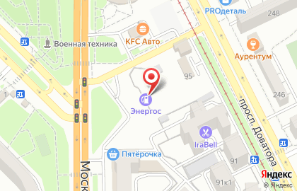 Энергос на Московской улице на карте