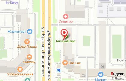 Пекарня-кондитерская Хлеберев на улице Братьев Кашириных на карте