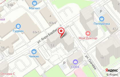 Центр строительных крепежей ЦСК на улице Анри Барбюса на карте