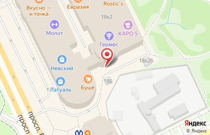 Ресторан быстрого питания KFC в ТЦ Невский на карте