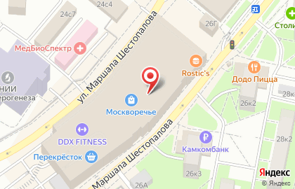 Ресторан быстрого питания KFC в ТЦ Москворечье на карте