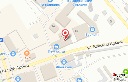 Супермаркет Пятерочка на улице Красной Армии на карте