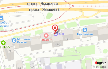 Салон-магазин МТС на проспекте Ямашева на карте