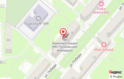 Муниципальное образование округ Пулковский меридиан на карте
