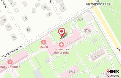 Чеховская областная больница на улице Гагарина, 37 в Чехове на карте