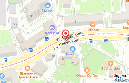 Емеля на улице Савушкина на карте