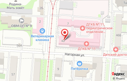 Детская городская больница №11 на площади 1905 года на карте
