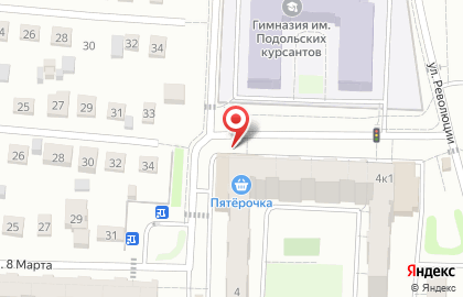 Супермаркет Пятёрочка на улице Революции в Подольске на карте