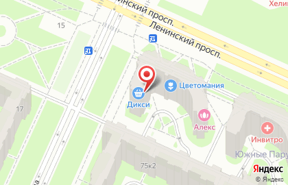 Магазин кожгалантереи на Ленинском проспекте, 75 к1 на карте
