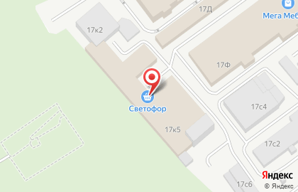 Магазин-склад Светофор в Железнодорожном районе на карте