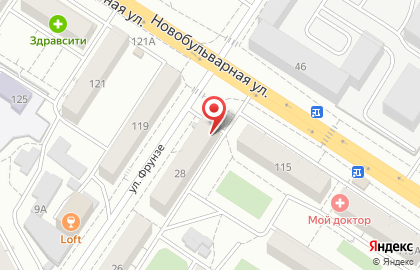 Продовольственный магазин Фирменный Нерчинский на улице Фрунзе на карте