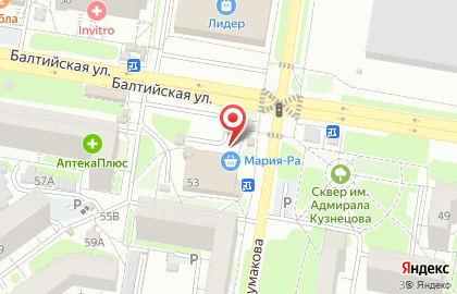 Магазин одежды и обуви для всей семьи ФэмилиФест на Балтийской улице на карте