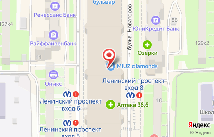 Ювелирный салон Московский Ювелирный Завод на Ленинском проспекте на карте