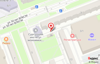 Продуктовый магазин в Сургуте на карте