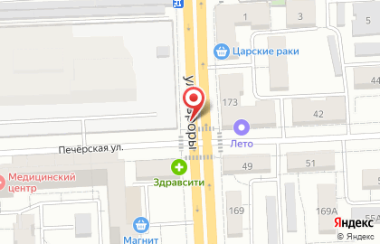 Киоск фастфудной продукции на улице Авроры на карте