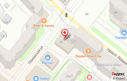 Банкомат Московский Индустриальный Банк на Поморской улице на карте