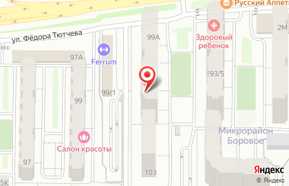 Магазин Свежее мясо в Железнодорожном районе на карте