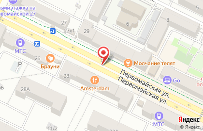 Сеть магазинов тканей и фурнитуры, ИП Иванов В.В. на Первомайской улице на карте