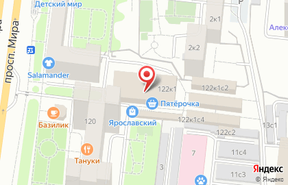 Рынок Ярославский в Москве на карте