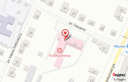 Городская больница №1 на улице Герцена на карте