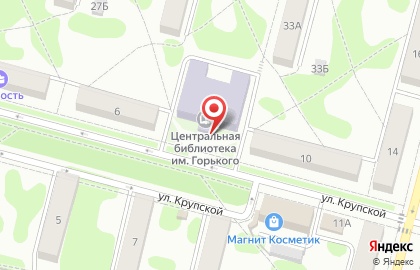 Городская библиотека на улице Крупской на карте