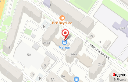 Супермаркет Магнит на Московской улице на карте