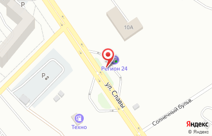 Заправочная станция Регион24 на улице Славы на карте