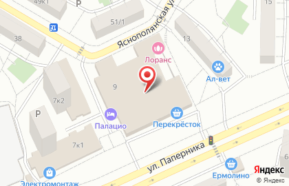 Супермаркет Перекрёсток на улице Паперника, 9 на карте