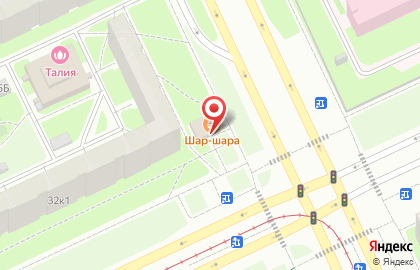 Продовольственный магазин на проспекте Большевиков на карте