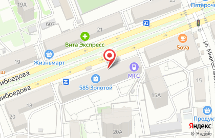 Ломбард 585Gold на улице Грибоедова на карте