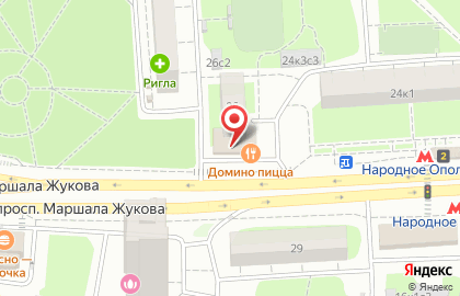 Магазин книг и канцелярских товаров на проспекте Маршала Жукова на карте